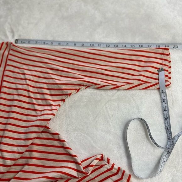 Chico’s‎ orange asymmetrical stripe tunic size M - Picture 11 of 12